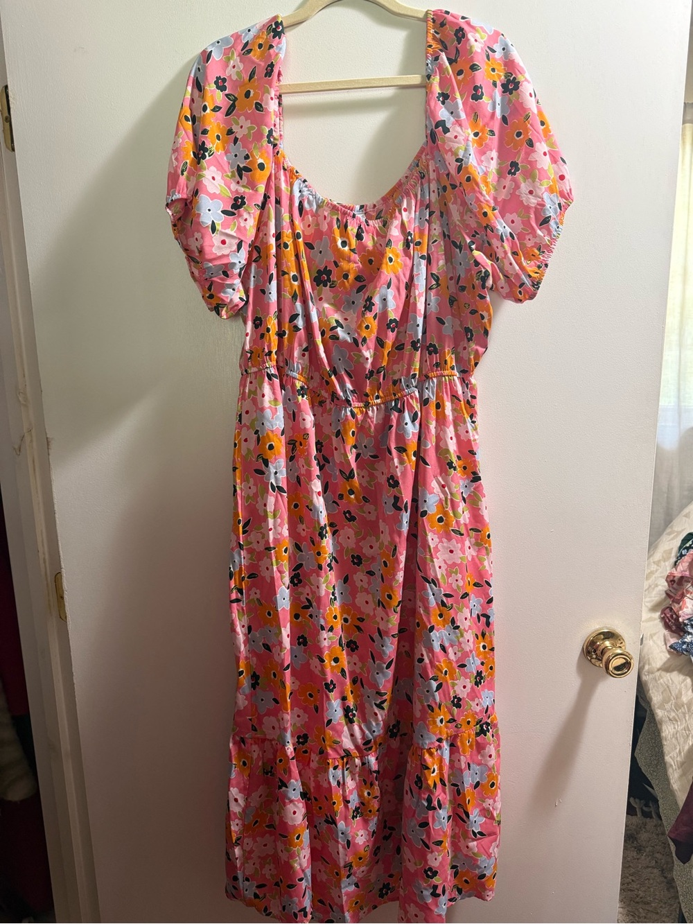 ASOS Curve Pink Floral Midi Dress